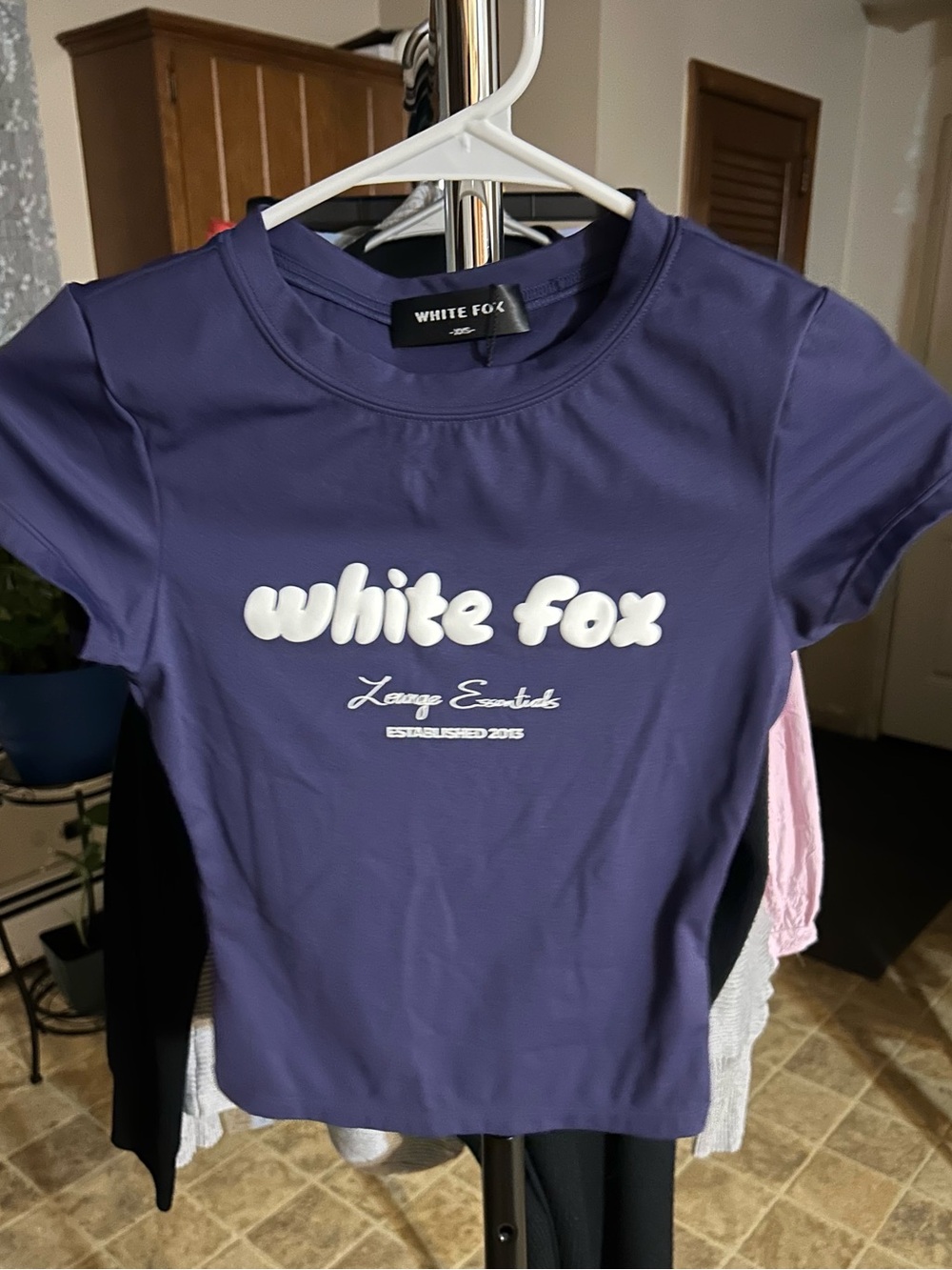 White Fox Leisure Essentials blue/Purple Fitted Baby Tee XXS